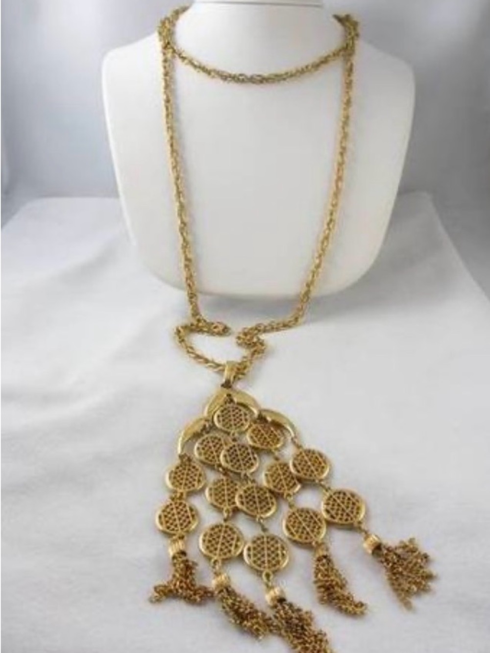 Vintage Trifari Gold-Tone Waterfall Necklace